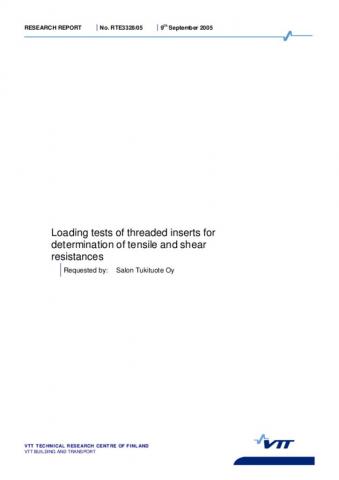 VTT research in English - for straight and crossloads of Threaded Anchors M24