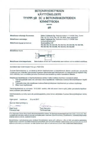 BY Käyttöseloste 5B EC 2 nro 46 - ST-Nostoankkurit