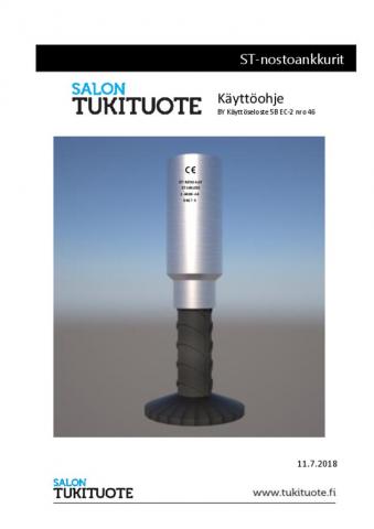 KÄYTTÖOHJE - ST-Nostoankkurit - 11.07.2018