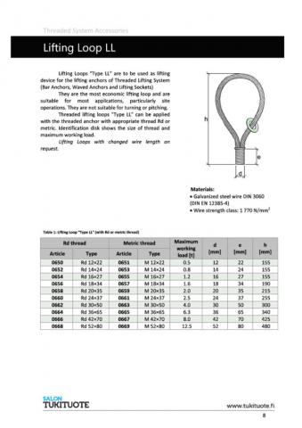 Technical Information - Lifting Loops for Thread System - March 2014 (English)