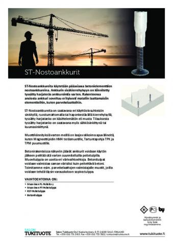 UUSI - Nostoankkuri ST tuote-esite 6.2016 - pdf - koko 1.891.5 KB