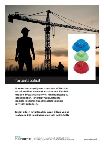 Muoviset peitetulpat - Suojatulpat - Muottiasennustulpat  2024-03