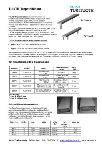 TU-Trapetsikiskot peltisten poimulevyjen kiinnitykseen - 2024-06
