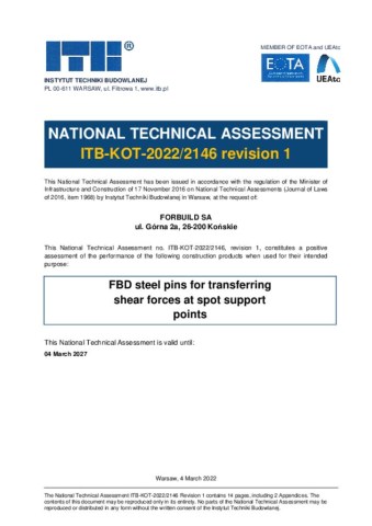 Kansallinen Tekninen Arviointi FBD lävistysraudoitus 
